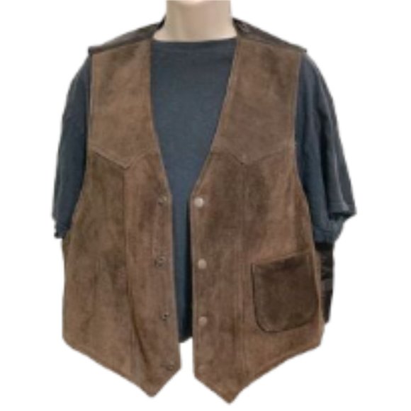 Nugget London Brown Genuine Suede Vest Men's Large - Picture 1 of 16